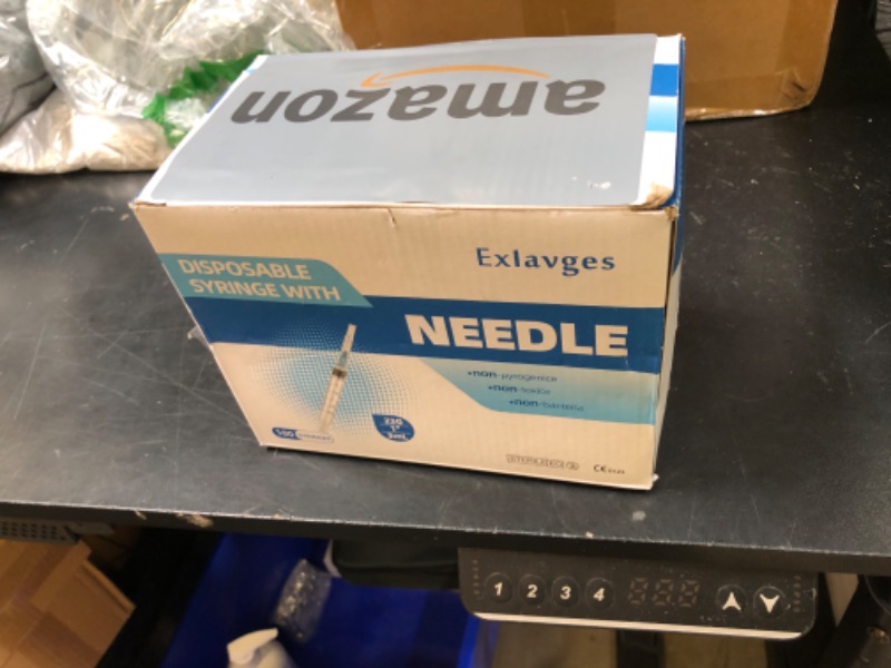 Photo 1 of 100 Pack Disposable 3ml/cc Lab Syringes with 23Ga 1 Inch Needle Luer Lock, Individually Sealed Packed