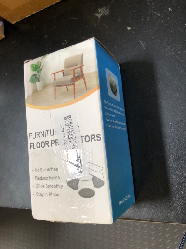 Photo 1 of 32 Pcs Square Chair Leg Protectors for Hardwood Floors, Felt Furniture Pads Floor Protectors, Silicone Chair Leg Caps Covers,Small (fit Side Lenght: 0.76'' - 1.02'')