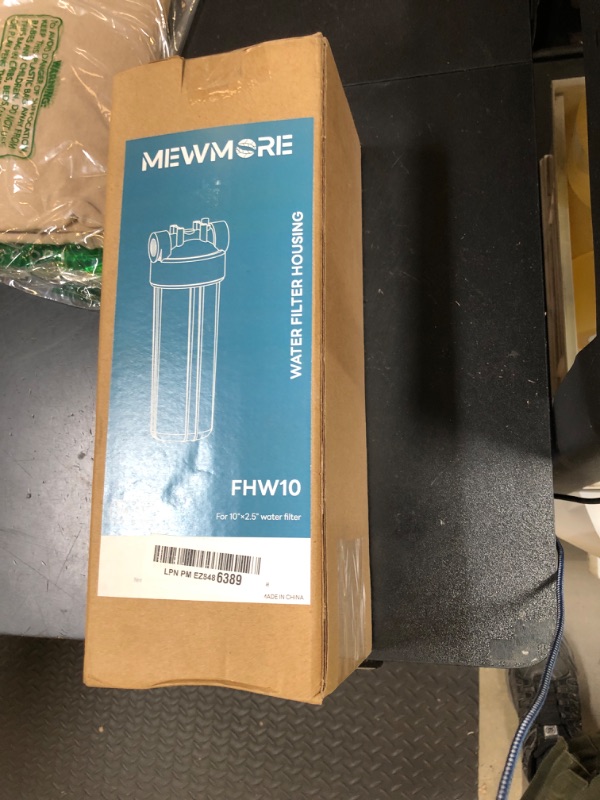 Photo 1 of MewMore FHW10 Whole House Water Filter Housing, Fit 10"x2.5" Sediment etc Filters for Well and City Water, Pre-Filtration System for Home, 3/4" NPT Port, Pressure Release