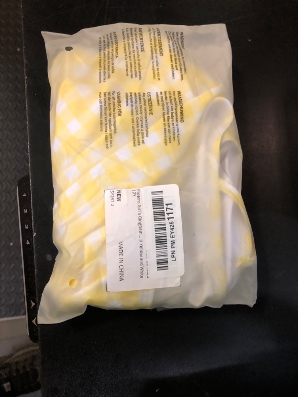 Photo 1 of Floerns Girl's Gingham Print Ruched Cut Out Knot Front One Piece Swimsuit Yellow and White 12Y