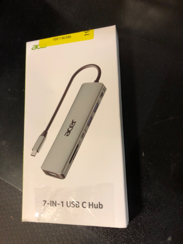 Photo 1 of Acer USB C Hub, 7 in 1 USB C to Multi-Port Adapter for Laptop, 4K USBC to HDMI Splitter with 2 USBA 3.1&Type-C Data Port, PD 100W Charging Port, SD Card Reader for Computer, Desktop and More