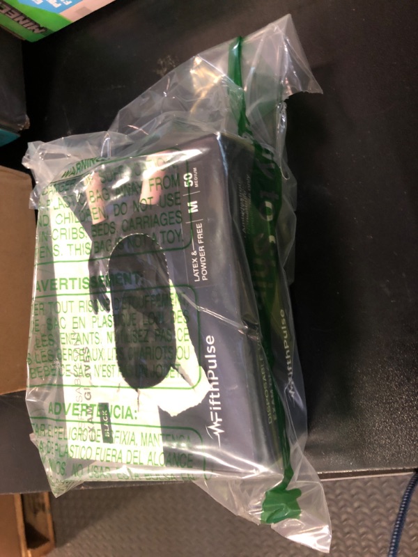 Photo 1 of FifthPulse Black Vinyl Disposable Gloves Medium 50 Pack - Latex Free, Powder Free Medical Exam Gloves - Surgical, Home, Cleaning, and Food Gloves - 3 Mil Thickness