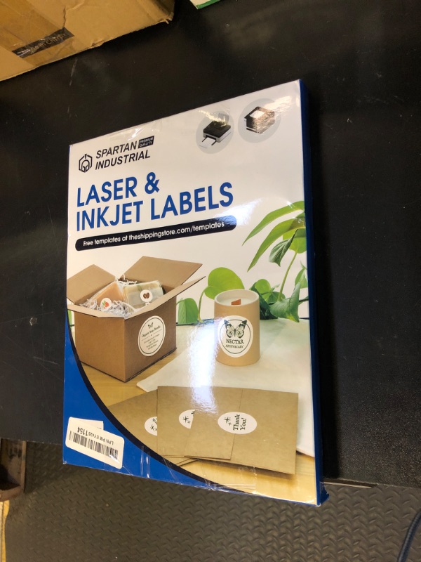 Photo 1 of 1.5" Circle Printable Labels Compatible with Inkjet and Laser Printers - 100 Sheets, 3000 Matte White Round Stickers for Pricing, Product Labeling, and Custom Tags - Spartan Industrial