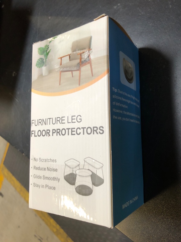 Photo 1 of 32 Pcs Square Chair Leg Protectors for Hardwood Floors, Felt Furniture Pads Floor Protectors, Silicone Chair Leg Caps Covers,Small (fit Side Lenght: 0.76'' - 1.02'')