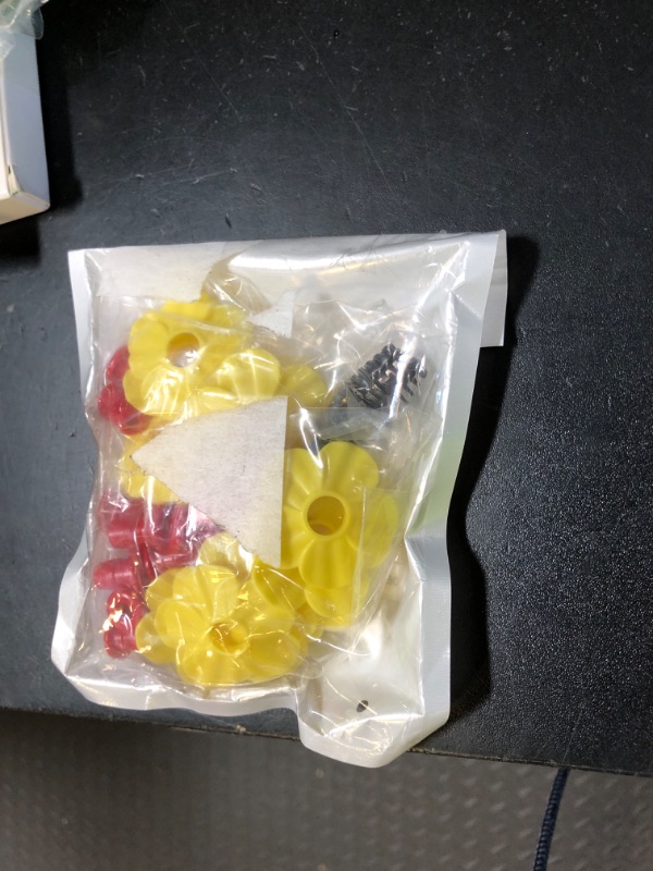 Photo 1 of 16 Pieces Hummingbird Feeders Replacement Flowers Yellow Pet Replacement Bird Feeder Replacement Parts with 2 PCS Brush Feeding Ports Bee Guards for Hummingbird Feeders for Outdoors Hanging Feeder