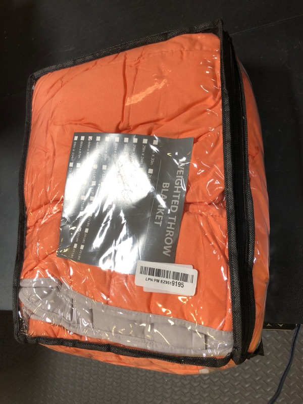 Photo 1 of yescool Weighted Blanket for Adults (20 lbs, 60” x 80”, Orange) Cooling Heavy Blanket for Sleeping Perfect for 190-210 lbs, Queen Size Breathable Blanket with Premium Glass Bead, Machine Washable