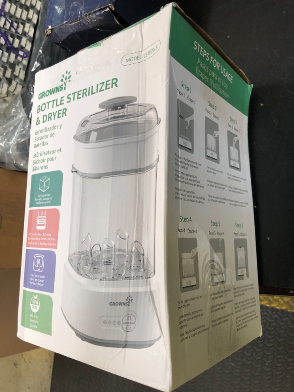 Photo 1 of Bottle Sterilizer and Dryer, Compact Electric Steam Baby Bottle Sterilizer (Esterilizador de Biberones), Bottle Sanitizer for Baby Bottles, Pacifiers, Pump Parts Blue