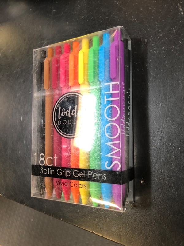 Photo 1 of Loddie Doddie Retractable Gel Pens with Satin Barrel - Fine Point - 18 Bright Color Pens for Bullet Style Journals, Notebooks, Planners, Calendars, Notes & Drawing, Use at Home, Office, School, Crafts