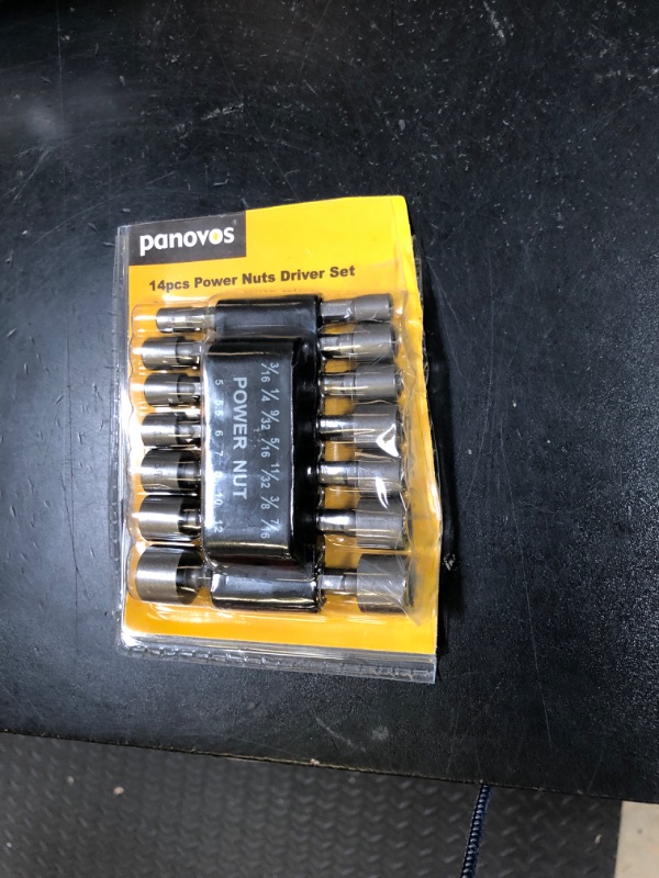 Photo 1 of PANOVOS 14pcs Power Nuts Driver Drill Bit Tools Set Metric Socket Wrench Screw 1/4'' Driver Hex Keys