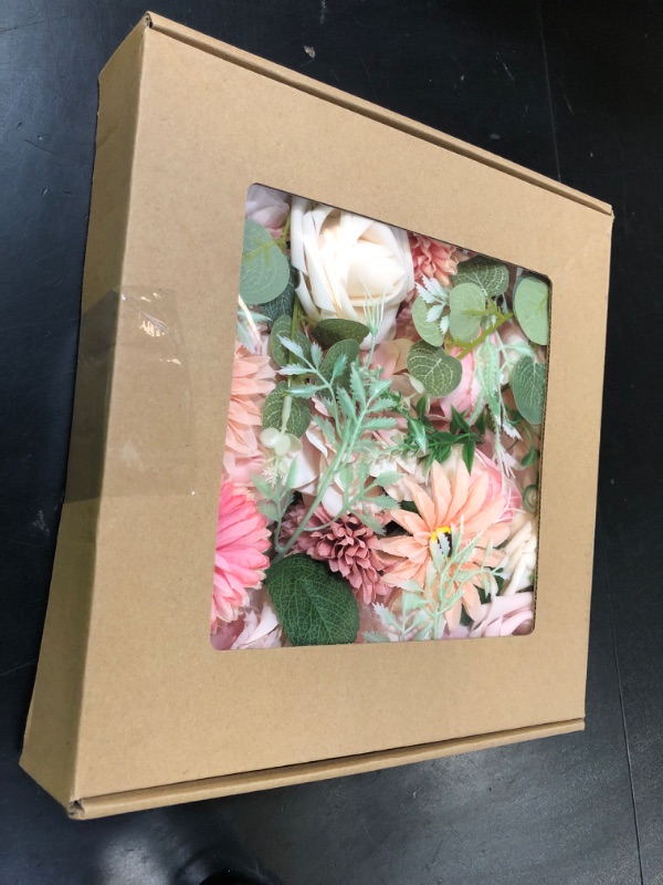 Photo 1 of BSMYBO Roses Artificial Flowers Combo Pink Flower Bouquets Box with Stems for DIY Bridal Wedding Bouquets, Baby Shower Decorations Fake Floral Arrangements Table Centerpieces Home Decor Indoor