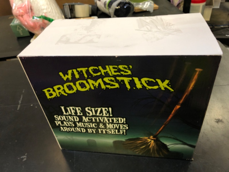 Photo 1 of Roman 47" H Spooky Sounds Dancing Broom, Halloween Décor, Haunted Dancing Broom,