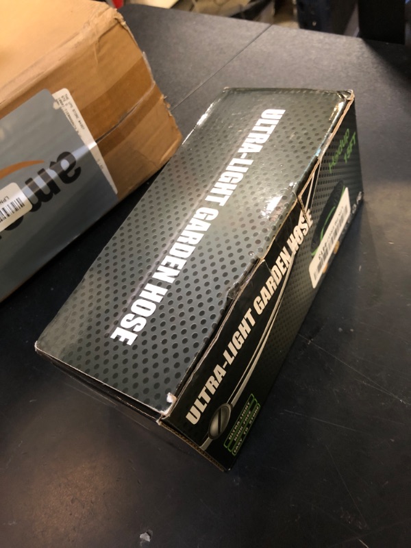 Photo 1 of HODUP Garden Hose 15 FT - Sturdy, Flexible, Robust, Lightweight, Kink-Free NON-EXPANDABLE Short Water Hose with Aluminum 3/4" Leakpoof Solid Male to Female Fittings (Black-Green, 15 FT)