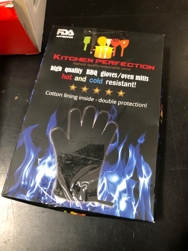 Photo 1 of KITCHEN PERFECTION Silicone Smoker Oven Gloves -Extreme Heat Resistant BBQ Gloves -Handle Hot Food Right on Your Smoker Grill Fryer Pit|Waterproof Oven Mitts Grill Gloves |Superior Value Set+3 Bonuses