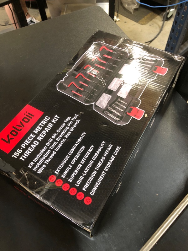View 2 of Kolvoii Helicoil Thread Repair Kit 156-Piece Metric Heli Coil Repair Kit with HSS Drill Bits Inserts Taps Break Off Tools, Universal Threaded Restorer Restoring Rethread
