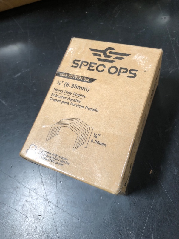 Photo 1 of Spec Ops Tools 1/4" Staples for M68E Plier Stapler, 5,000 Pack, 3% Donated to Veterans, Silver