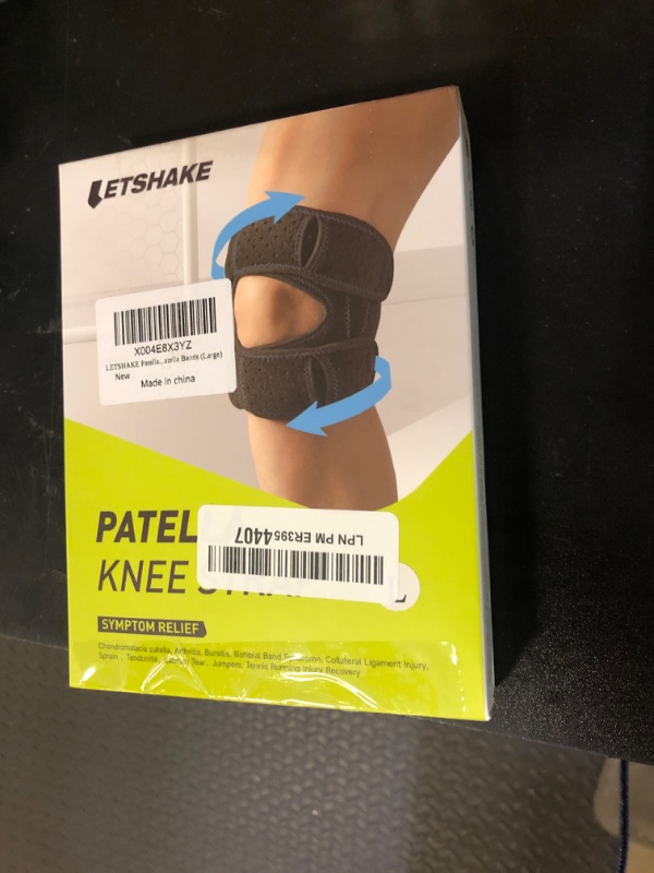 Photo 1 of LETSHAKE Patellar Tendon Support Strap with Side Stabilizers & Patella Gel Pads, Knee Brace for Women Men Meniscus Tear, Knee Pain Relief, Arthritis Pain And Support, Double Patella Bands (Large)