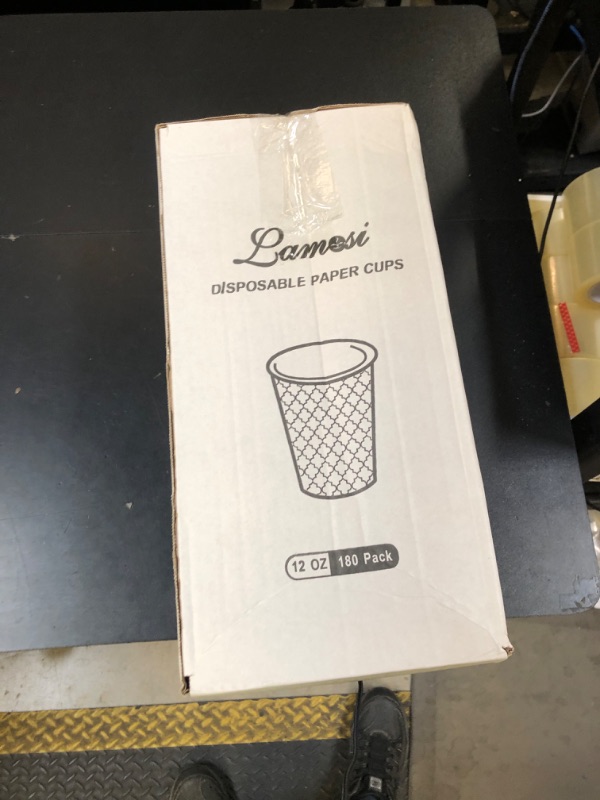 Photo 1 of Lamosi Coffee Cups 12 oz 180 Pack, Disposable Paper Coffee Cups, Disposable Cups,12 oz Hot Cup,12oz Paper Insulated Cup for Cold Hot Drinks (No Lids)