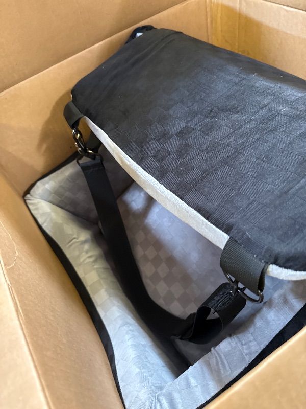 Photo 1 of JOEJOY Elevated Dog Car Seat for Small/Medium Dogs up to 35 lbs, Memory Foam Pet Booster Seat with Detachable Washable Cover, Portable Travel-Safe Bed for Cars with Safety Belts and Storage Pockets