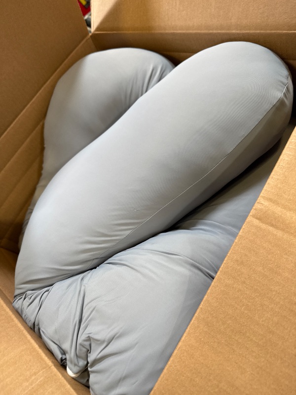 Photo 1 of MOON PARK Pregnancy Pillows for Sleeping - U Shaped Full Body Maternity Pillow with Removable Cover - Support for Back, Legs, Belly, HIPS - 57 Inch - Grey - Cooling Cover