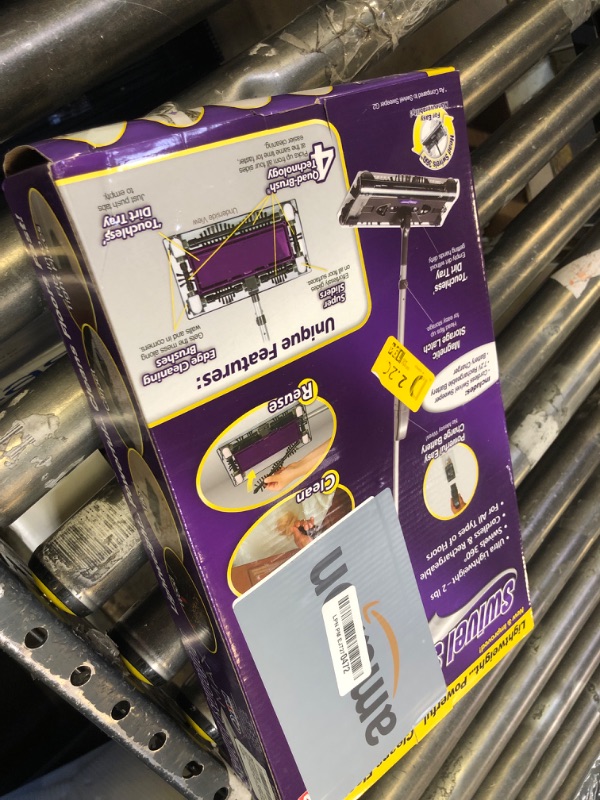 Photo 1 of Swivel Sweeper Max - Cordless Electric Floor and Carpet Sweeper with Rotating Brush for Efficient Cleaning, Quad Brush Technology- Purple