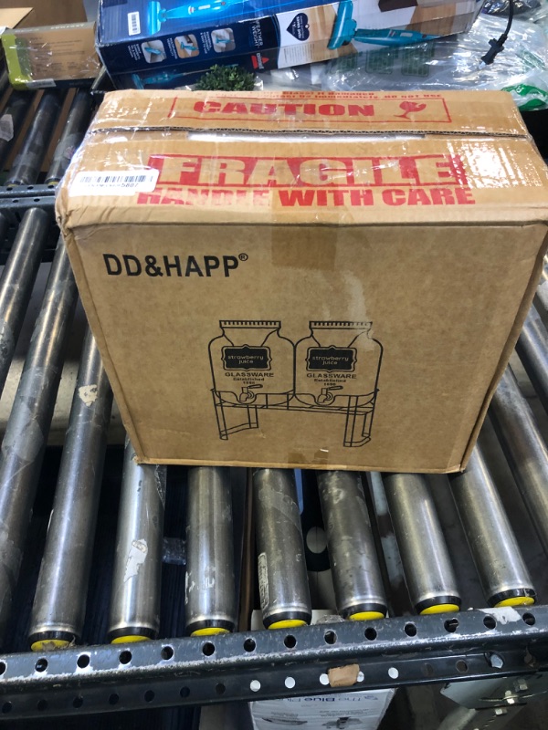 Photo 1 of 1 Gallon Glass Drink Dispensers For Parties 2PACK.Beverage Dispenser,Glass Drink Dispenser With Stand And Stainless Steel Spigot 100% Leakproof.Lemonade Dispenser With Ice Cylinder.Laundry Detergent