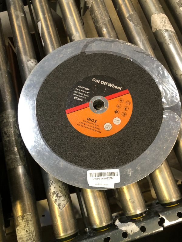 Photo 1 of 14-Inch 10-Pack Abrasive Cut Off Blades, Metal Cutting, Chop Saw Blades