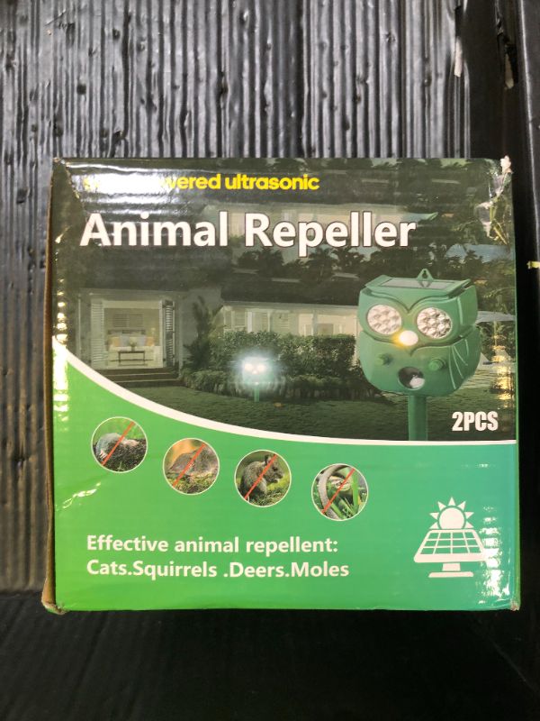 Photo 1 of 2 Pack Cat Repellent Outdoor, Squirrel Repellent Deer Repellent Devices with Motion Sensor Flash Light, Solar Ultrasonic Animal Repeller to Scare Coyote Skunk Racoon Dog Rabbit Out of Yard Garden Farm