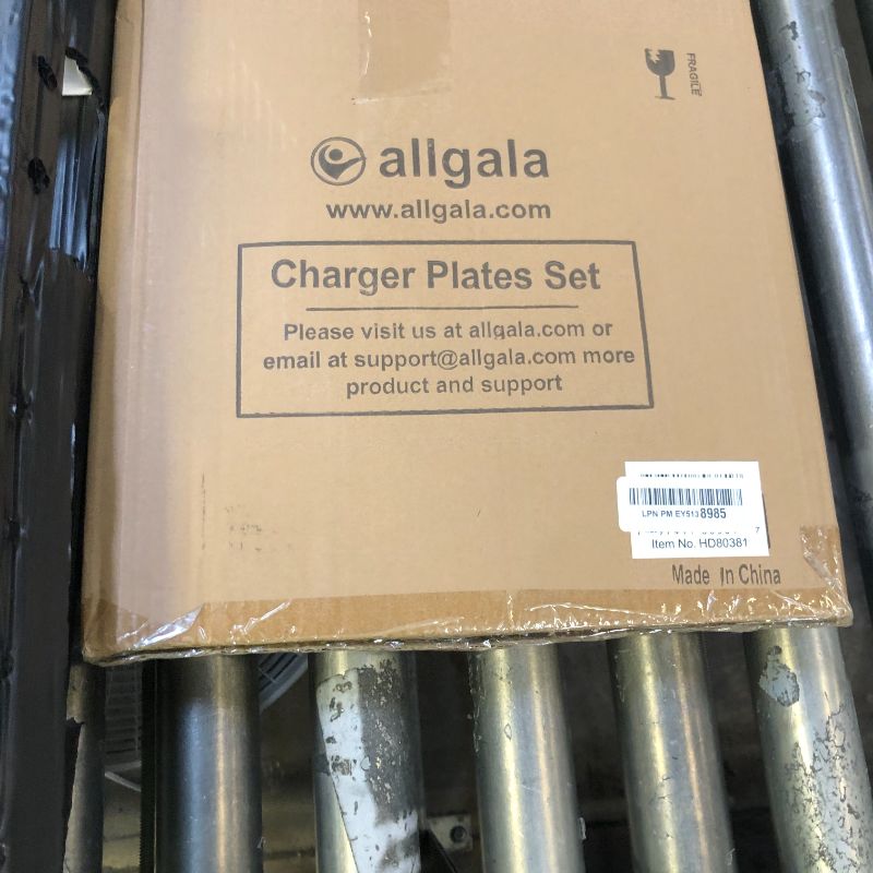 Photo 1 of allgala Heavy Quality Round Charger Plates - Chargers for Dinner Plates - Set of Charger Plates for Table Decor - Ideal for Weddings, Thanksgiving Parties & Holidays - Floral Yellow (13-Inch 6-Pack)