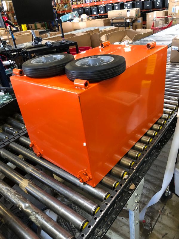 Photo 1 of 20 Gallon Fuel Caddy,Fuel Storage Tank with Manual Transfer Pump,Gasoline Diesel Fuel Container for Cars, Lawn Mowers, ATVs, Boats, More, Orange