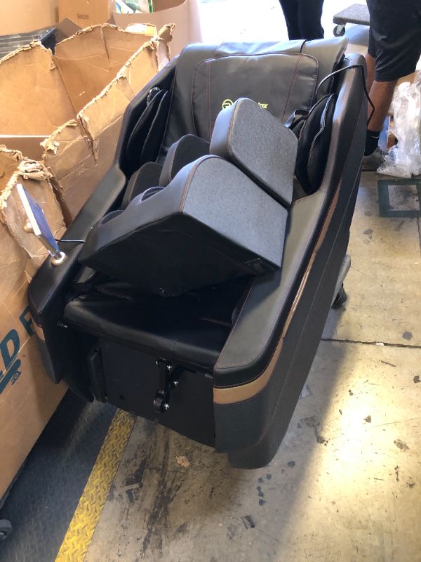 Photo 1 of Real Relax Full Body Massage Chair, Zero Gravity Shiatsu Massage Recliner Chair with Lower Back and Calf Heating Function, Bluetooth, LCD Touch Screen, Black and Gold
