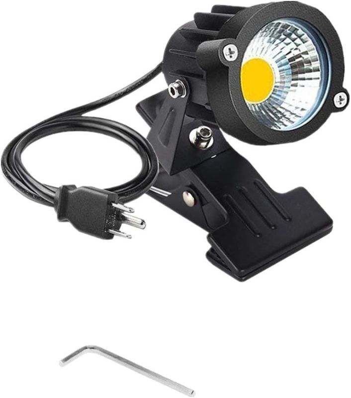 Photo 1 of Onerbuy Youngine 2pcs 5W LED Clip on Light Outdoor Water Resistant Blackboard Signboard Lighting Adjustable Desk Stand Arm Lamp with Power Plug (Warm White)
