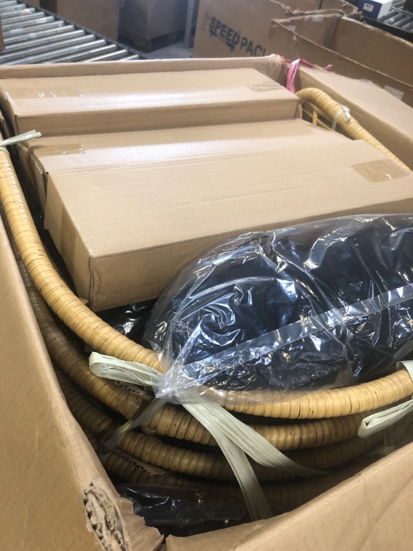 Photo 1 of CHAIRS ONLY----*BOX 2 of 3 ONL * MIssing BOX 1 of 3 and 3 OF 3----YYITAHOME 6 Piece Patio Dining Set w/10ft Umbrella, 4-Person Outdoor Dining Set w/Tempered Glass Tabletop & 4 Dining Chairs, Outdoor Patio Dining Set for Deck Lawn Porch