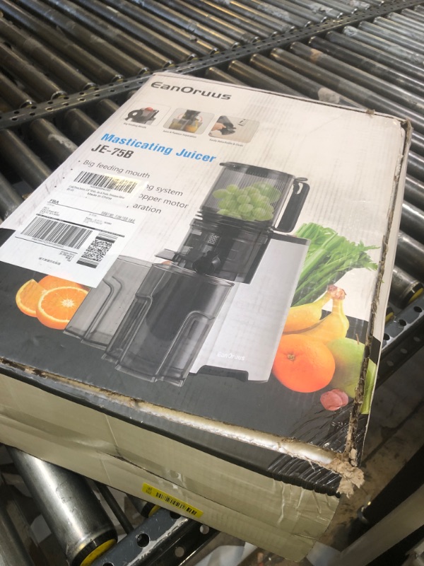 Photo 1 of Cold Press Juicer, 5.8" Wide Feed Chute Juice Extractor Machine with 400W, High Juice Yield, Slow Masticating Juicer for Whole Vegetables & Fruits, Metallic Silver