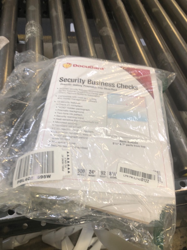 Photo 1 of DocuGard Blue/Red Galaxy Premier Prismatic Top High Security Check Paper - QuickBooks & Laser/Inkjet Printer Compatible - 13 Security Features - 500 Blank Business Checks (04562)