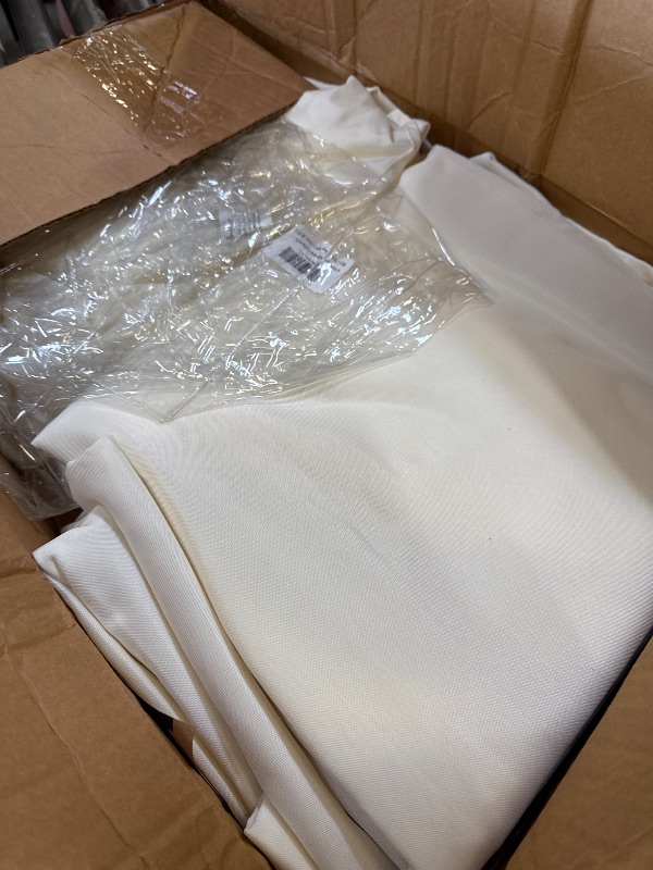 Photo 1 of BRILLMAX 6 Pack Ivory Tablecloths for 8 Foot Rectangle Tables 90 x 156 Inch - 8ft Rectangular Bulk Linen Polyester Fabric Washable Cloth Cover for Wedding Reception Banquet Birthday Party