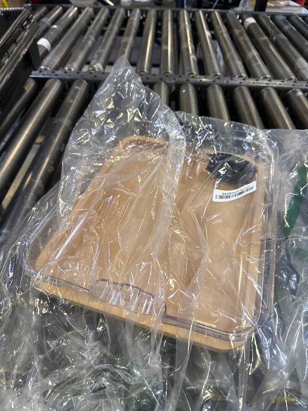Photo 1 of Farberware Build-A-Board Bamboo Cutting Board with Single Storage Compartment, Clear Locking Lid, Black Handles, Perfect for Charcuterie & Snacks