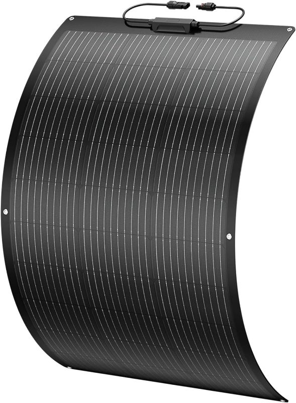 Photo 1 of BougeRV Arch 200 Watts Fiberglass Flexible Solar Panel, Portable Bendable 12 Volts 10BB Mono Cell for RV Camping Home Boat Marine Curve Surface Black
