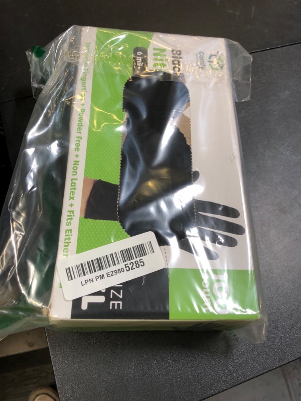 Photo 1 of Comfy Package Black Nitrile Gloves [100 Count] 6 Mil, HEAVY DUTY Disposable Gloves for Food Prep, Cooking, Tattoo, Cleaning – Latex-Free, Powder-Free, Textured Fingertips - X-Large