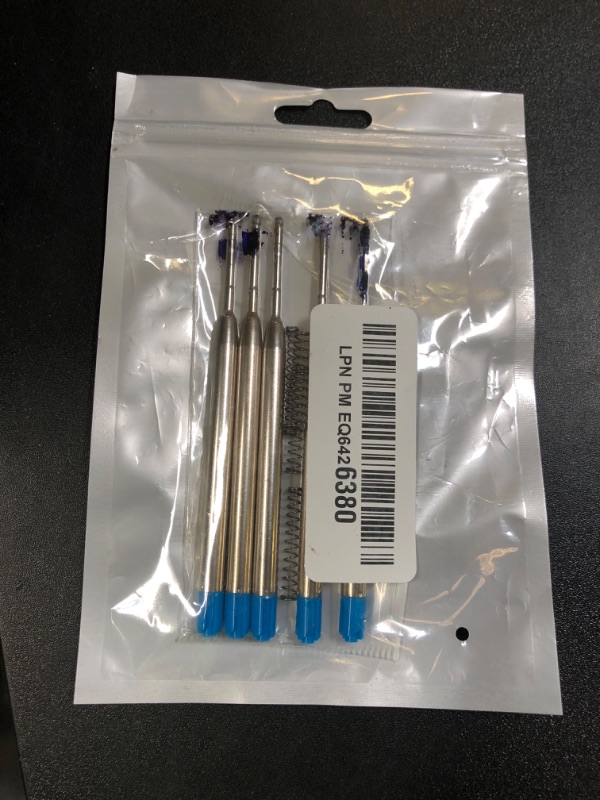 Photo 1 of TIESOME 5pcs Replaceable Ballpoint Pen Refills with Spring Metal Ball Point Refills Smooth Writing Pen Refills, 0.7mm Retractable Ballpoint Pen Refills for School Office Supplies (Blue)