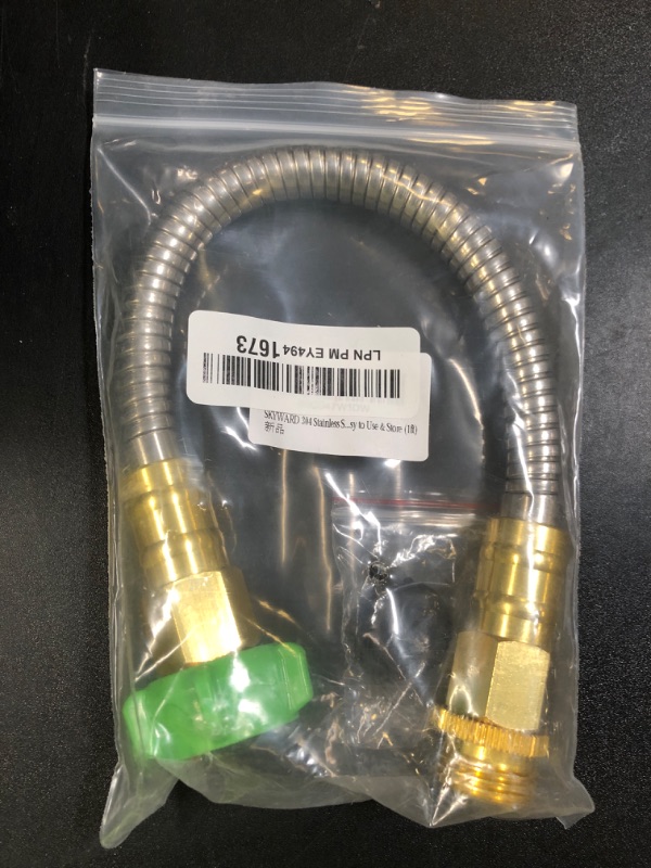 Photo 1 of SKYWARD 304 Stainless Steel Short Garden Hose 1 ft with Female to Male Metal Connector, Anti-Leakage, Flexible & Lightweight Kink Free Water Hose, Easy to Use & Store (1ft)