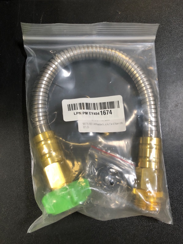 Photo 1 of SKYWARD 304 Stainless Steel Short Garden Hose 1 ft with Female to Male Metal Connector, Anti-Leakage, Flexible & Lightweight Kink Free Water Hose, Easy to Use & Store (1ft)