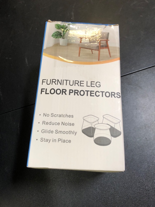 Photo 1 of 24 Pcs Chair Leg Floor Protectors for Hardwood Floors Silicone Covers to Protect Wood Tile Floors Felt Pads Furniture Leg Caps Non Slip Reduce Noise (Fit:1.3"-2")