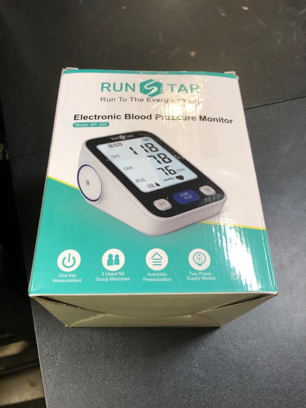 Photo 1 of Runstar Upper Arm Blood Pressure Monitor with Wide Range Cuff (8.7'' -16.5'') for Home Use FSA/HSA Eligible, Automatic Digital BP Machine with Storage Bag, 2x99 Reading Memory