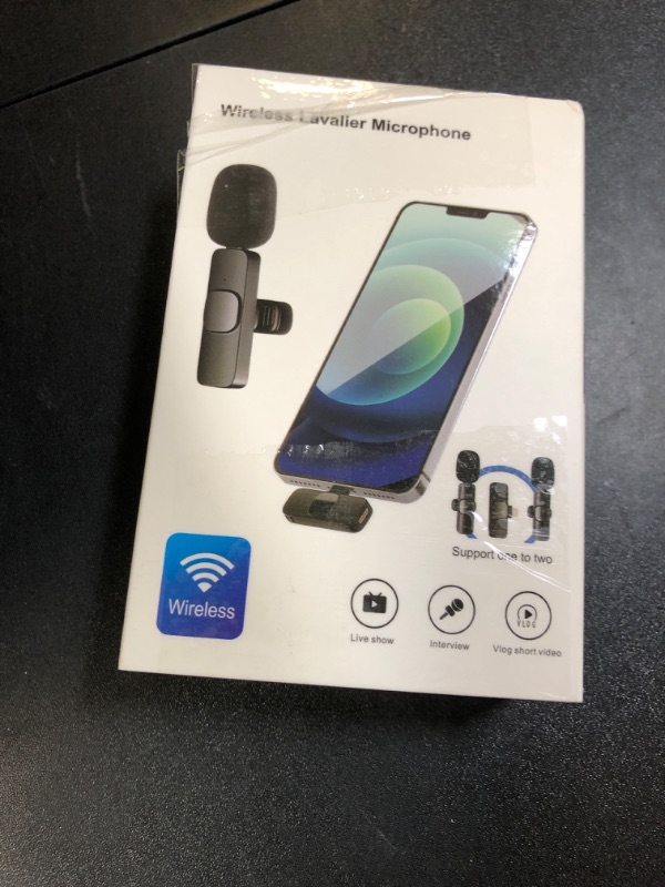 Photo 1 of Professional Wireless Microphone for iPhone, iPad, Cordless Lavalier Lapel Omnidirectional Condenser Recording Mic for Video Recording, Live Streaming, Interview Podcast Vlog YouTube Tiktok