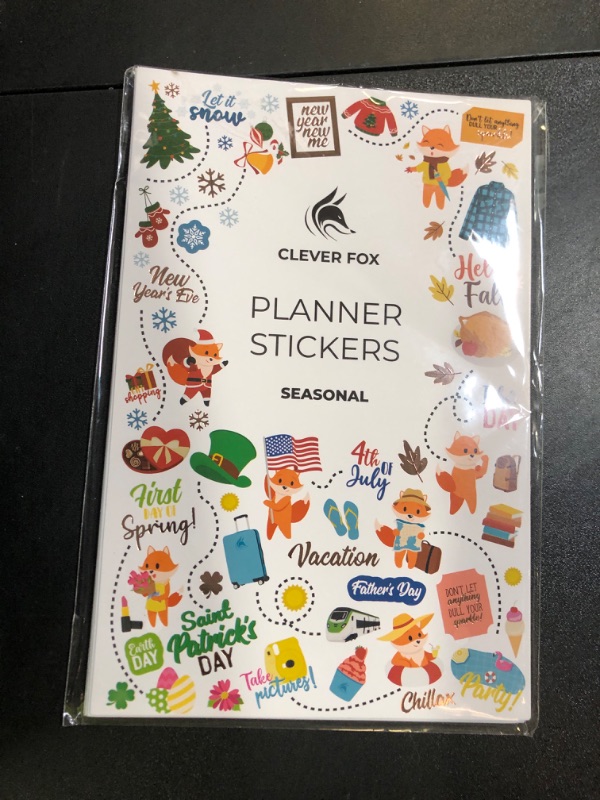 Photo 1 of Clever Fox Seasonal Planner Stickers – 600+ Month, Holiday, Washi Tape & Seasons Stickers for Monthly Journal & Calendar – 18 Sheets (Seasonal Pack)