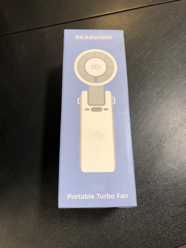 Photo 1 of Bearwind Portable Handheld Turbo Fan - 5 Gear High Speed 4000mAh Rechargeable Mini Personal Hand Fan Blow Cold Air, Battery Operated Travel Essentials, Beach Vacation, Gifts for Women, Men (Black)