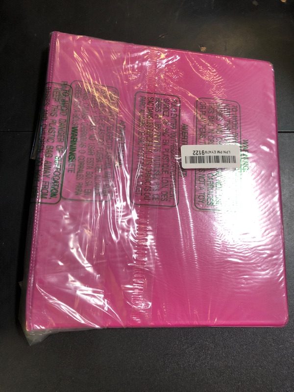 Photo 1 of BAZIC 3 Ring Binder 1/2" Economy View Binders Organizer - Fuchsia, Round Ring, Hold 100 Sheets Paper, for School Office Home, 1-Count