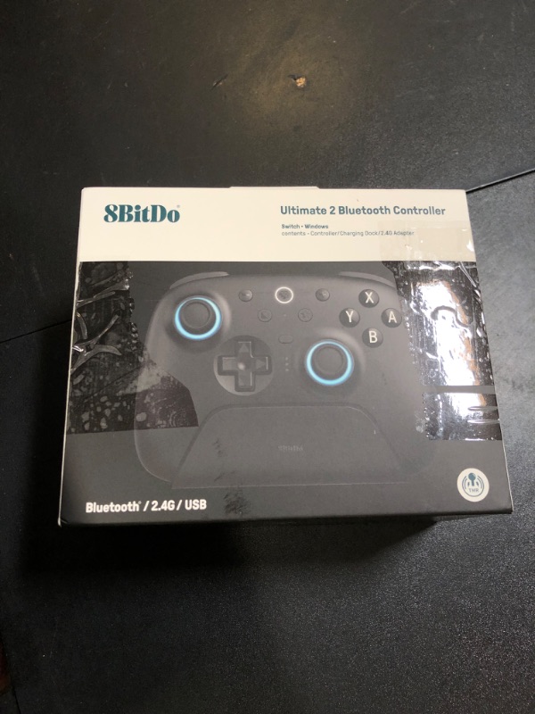 Photo 1 of 8Bitdo Ultimate 2 Bluetooth Controller for Switch/Switch 2 & Windows PC, Switch Pro Controller with TMR Joysticks, Switchable Hall Effect/Tactile Triggers, Vibration and Motion Control - Black