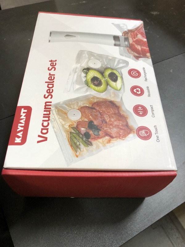 Photo 1 of Kayiant Vacuum Sealer Set (Vacuum Sealer Machine + 40 Bags) Powerful Handheld Vacuum Sealer with Visual Water Tank, Waterproof Compact Protable 10X Preservation & Fresh