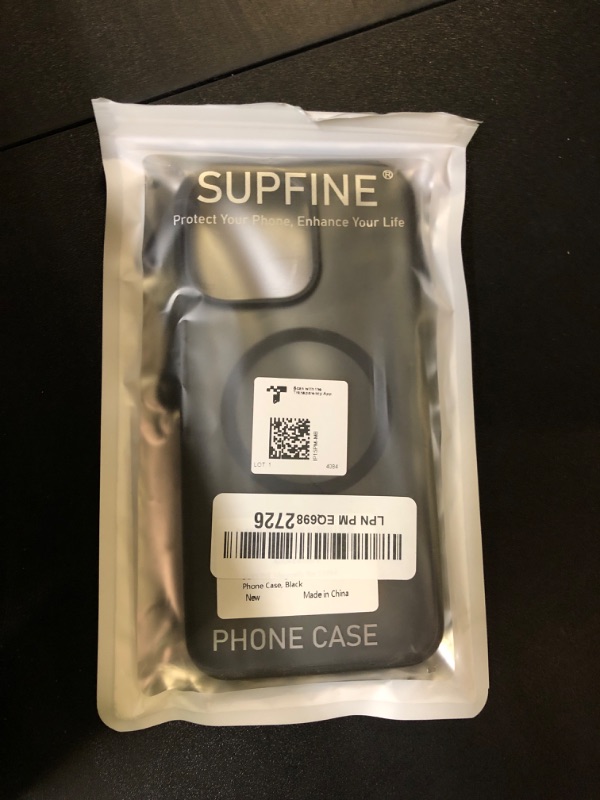 Photo 1 of SUPFINE Magnetic for iPhone 15 Pro Max Case (Compatible with MagSafe) (Military Grade Drop Protection) Translucent Matte Shockproof Phone Cover, Black